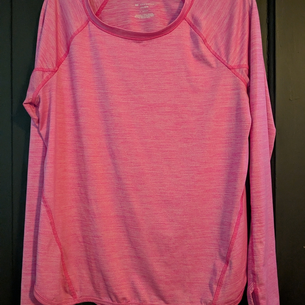 Tek Gear Pink Heathered Long Sleeve Top